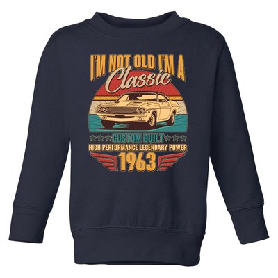 Vintage Retro I'm Not Old I'm A Classic 1963 60th Birthday Classic Car Lover Toddler Sweatshirt