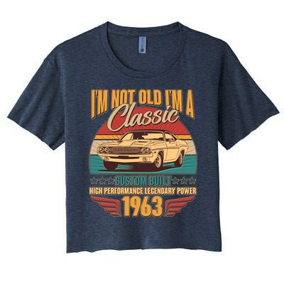 Vintage Retro I'm Not Old I'm A Classic 1963 60th Birthday Classic Car Lover Women's Crop Top Tee