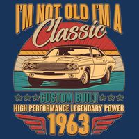 Vintage Retro I'm Not Old I'm A Classic 1963 60th Birthday Classic Car Lover Kids T-Shirt