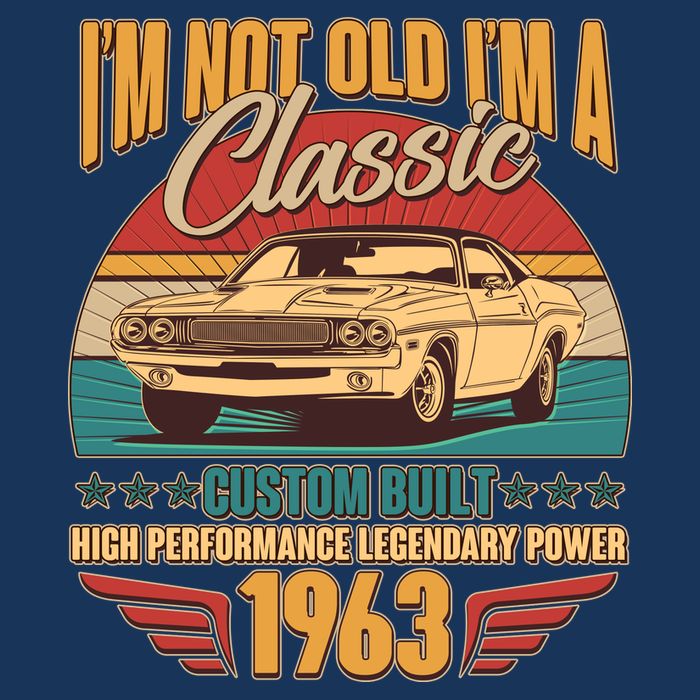 Vintage Retro I'm Not Old I'm A Classic 1963 60th Birthday Classic Car Lover Kids T-Shirt