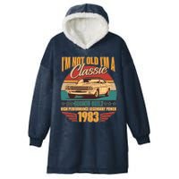 Vintage Retro I'm Not Old I'm A Classic 1983 40th Birthday Classic Car Lover Hooded Wearable Blanket