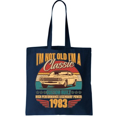 Vintage Retro I'm Not Old I'm A Classic 1983 40th Birthday Classic Car Lover Tote Bag