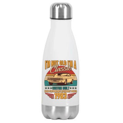 Vintage Retro I'm Not Old I'm A Classic 1983 40th Birthday Classic Car Lover Stainless Steel Insulated Water Bottle