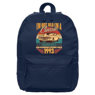 Vintage Retro I'm Not Old I'm A Classic 1993 30th Birthday Classic Car Lover 16 in Basic Backpack