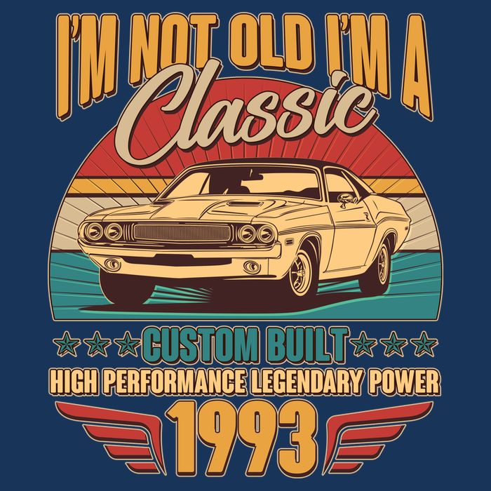 Vintage Retro I'm Not Old I'm A Classic 1993 30th Birthday Classic Car Lover Kids T-Shirt