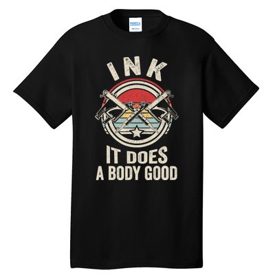 Vintage Retro Ink Inked Funny Tattoo Artist Tattoo Guns Tall T-Shirt