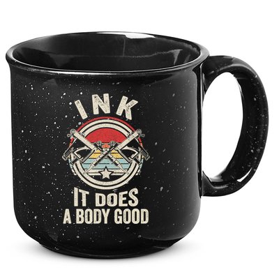 Vintage Retro Ink Inked Funny Tattoo Artist Tattoo Guns 15oz Campfire Ceramic Mug
