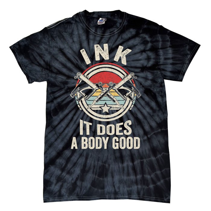 Vintage Retro Ink Inked Funny Tattoo Artist Tattoo Guns Tie-Dye T-Shirt