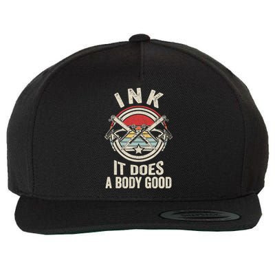 Vintage Retro Ink Inked Funny Tattoo Artist Tattoo Guns Wool Snapback Cap