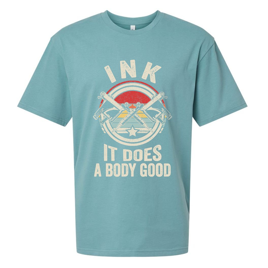 Vintage Retro Ink Inked Funny Tattoo Artist Tattoo Guns Sueded Cloud Jersey T-Shirt