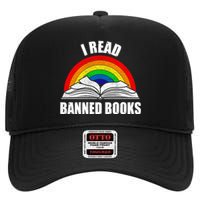 Vintage Retro Im With The Banned Banned Books Reading Books High Crown Mesh Back Trucker Hat