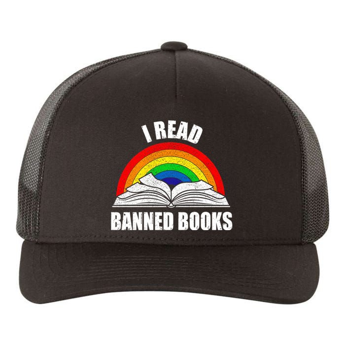 Vintage Retro Im With The Banned Banned Books Reading Books Yupoong Adult 5-Panel Trucker Hat