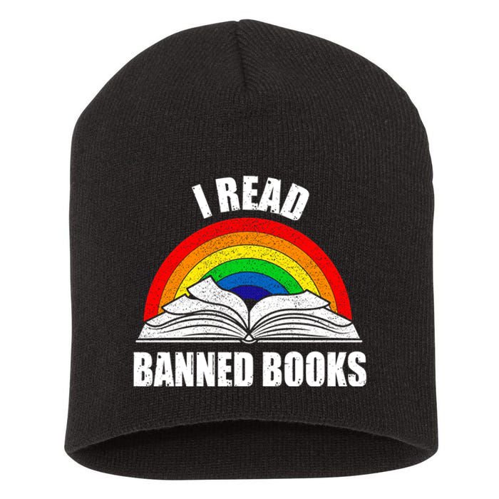 Vintage Retro Im With The Banned Banned Books Reading Books Short Acrylic Beanie