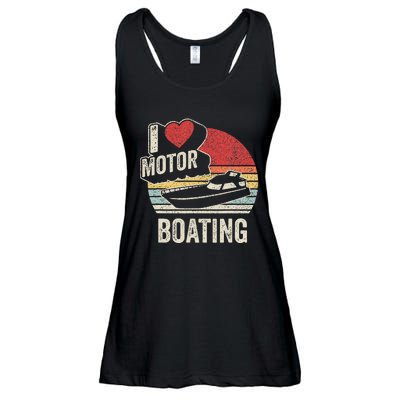 Vintage Retro I Love Motor Boating Funny Boater Ladies Essential Flowy Tank