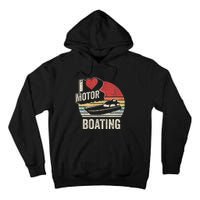 Vintage Retro I Love Motor Boating Funny Boater Tall Hoodie