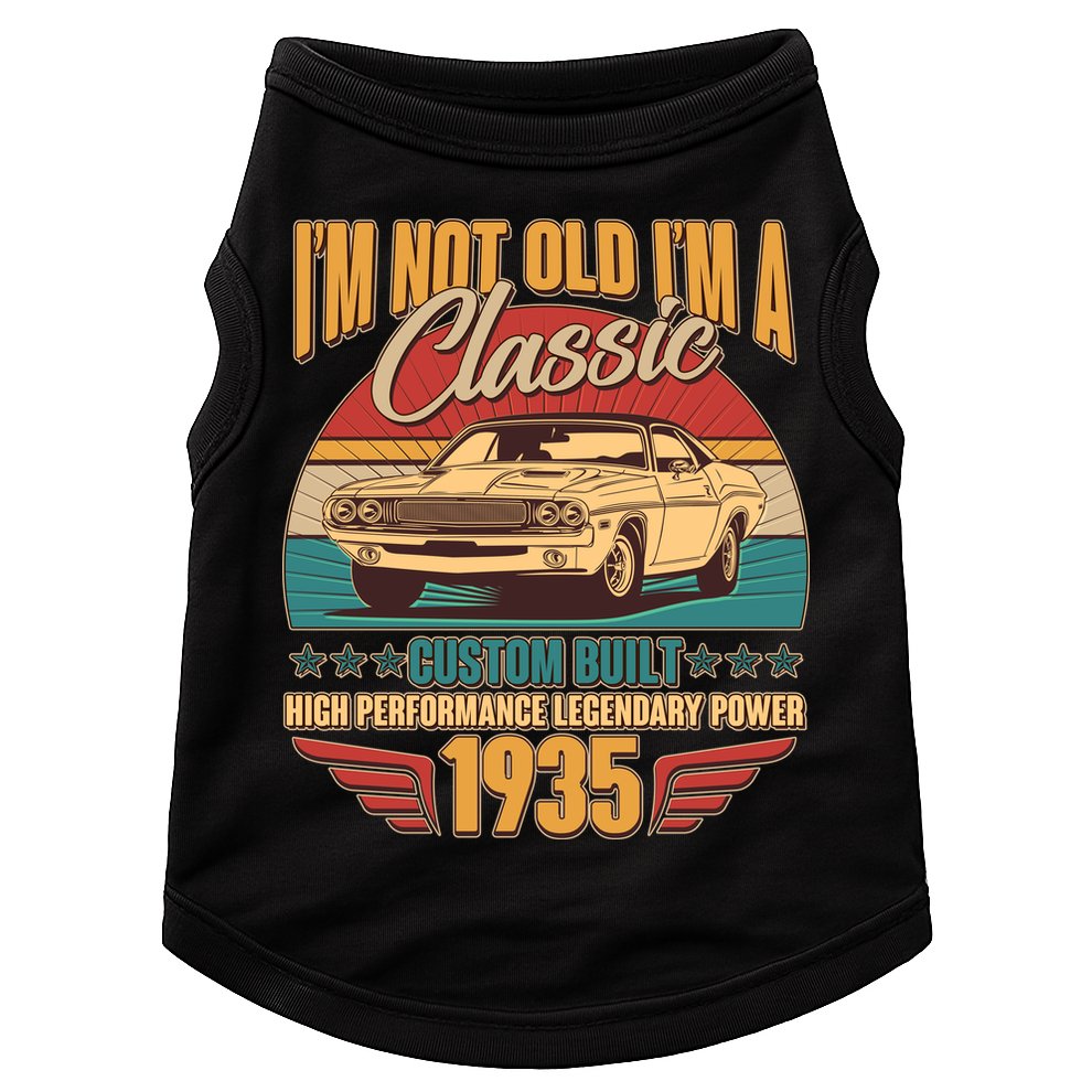 Vintage Retro Im Not Old Im A Classic 1935 90th Birthday Classic Car Lover Doggie Tank