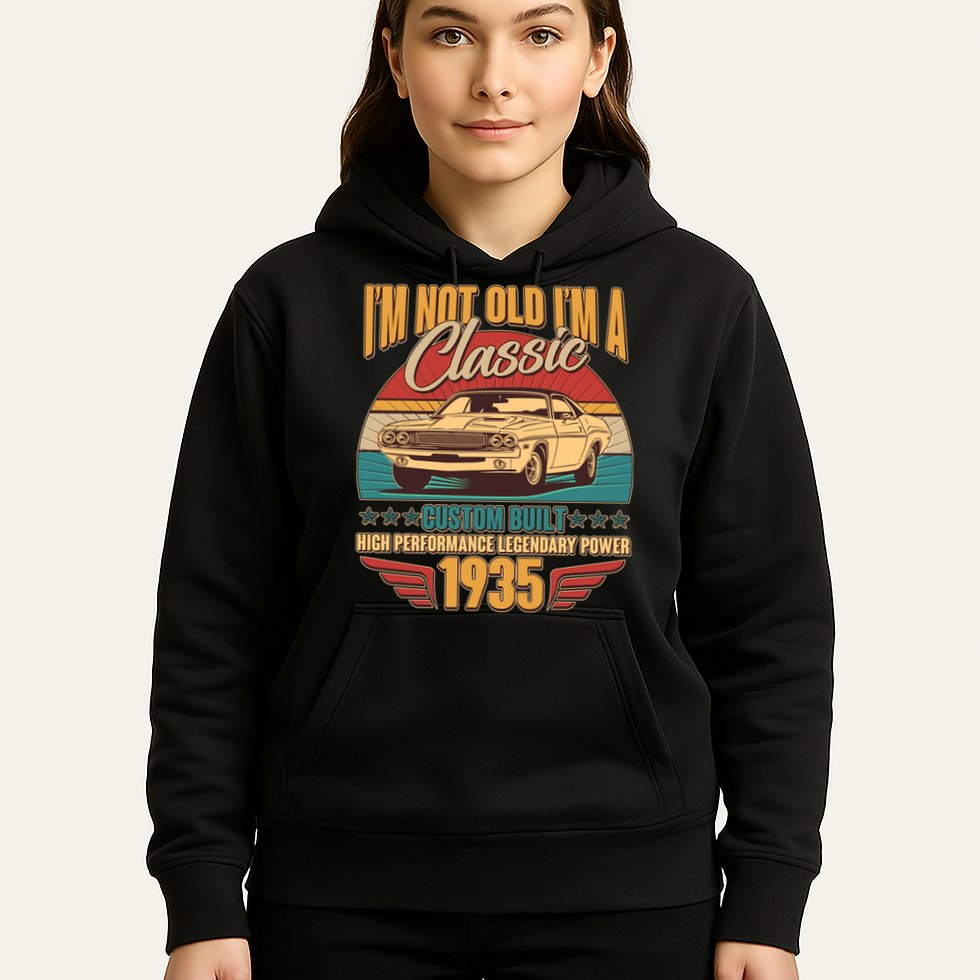Vintage Retro Im Not Old Im A Classic 1935 90th Birthday Classic Car Lover Hoodie