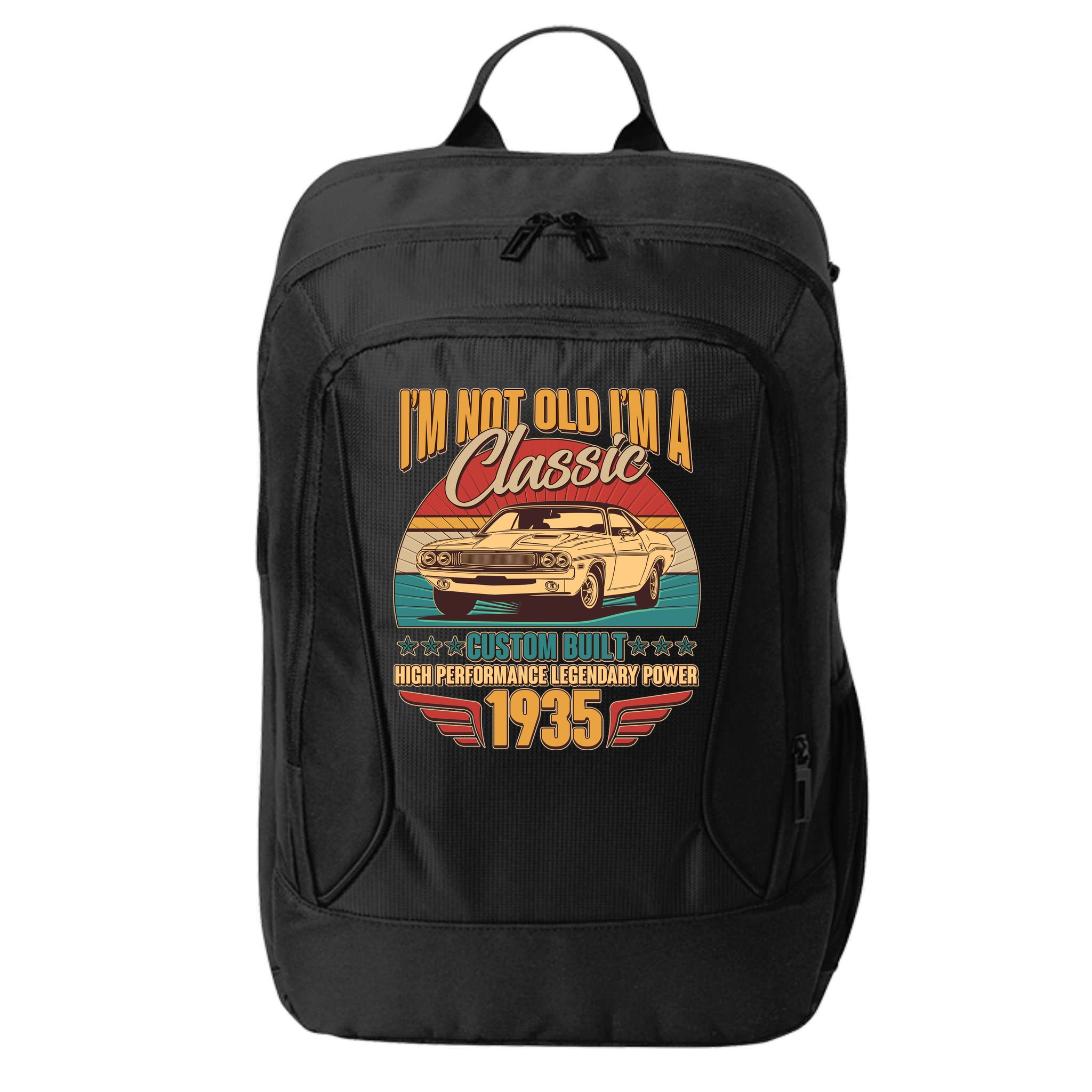 Vintage Retro Im Not Old Im A Classic 1935 90th Birthday Classic Car Lover City Backpack