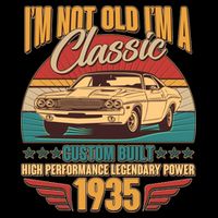 Vintage Retro Im Not Old Im A Classic 1935 90th Birthday Classic Car Lover Baby Bodysuit