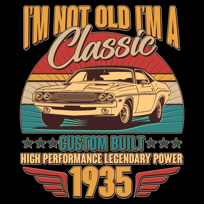 Vintage Retro Im Not Old Im A Classic 1935 90th Birthday Classic Car Lover Baby Bodysuit