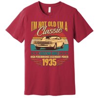 Vintage Retro Im Not Old Im A Classic 1935 90th Birthday Classic Car Lover Premium T-Shirt