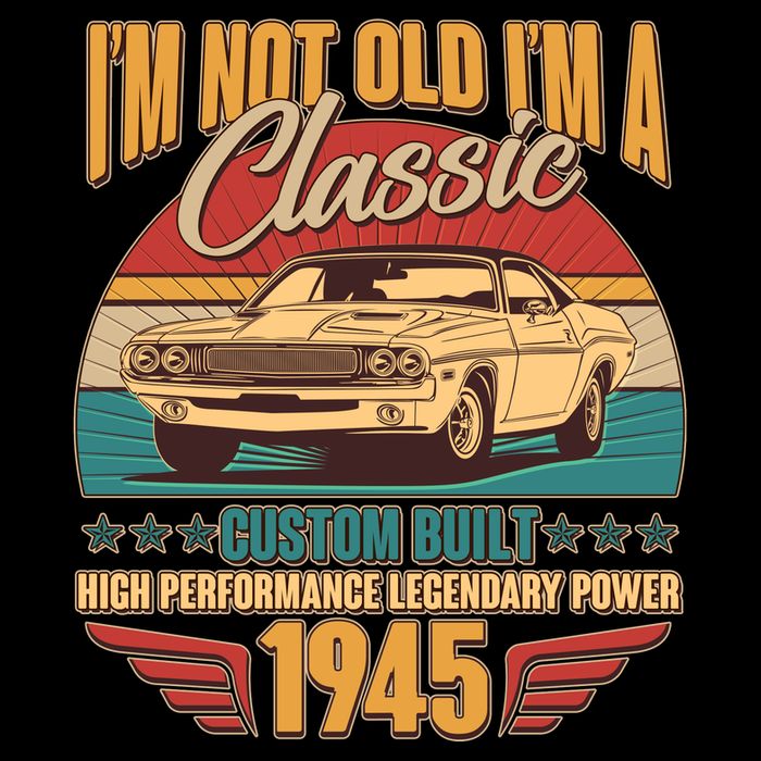Vintage Retro Im Not Old Im A Classic 1945 80th Birthday Classic Car Lover Apron
