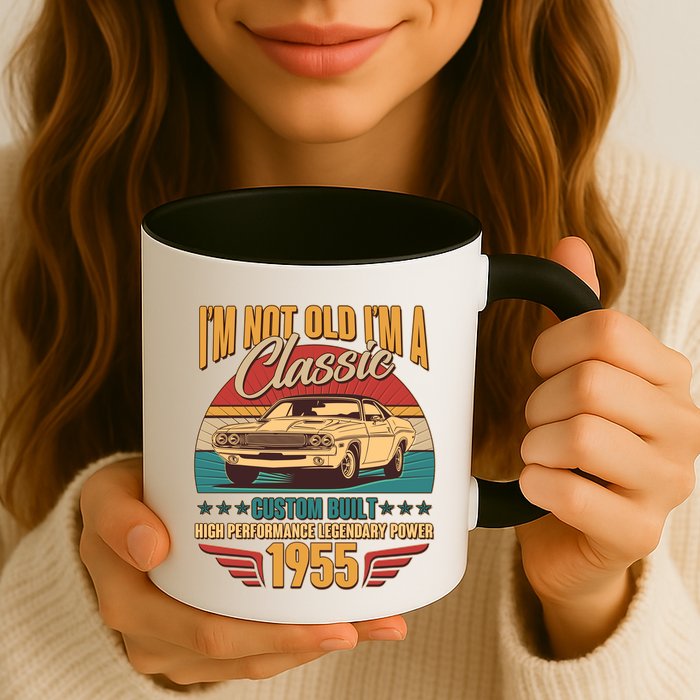 Vintage Retro Im Not Old Im A Classic 1955 70th Birthday Classic Car Lover Mug