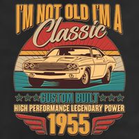 Vintage Retro Im Not Old Im A Classic 1955 70th Birthday Classic Car Lover Trucker Hat