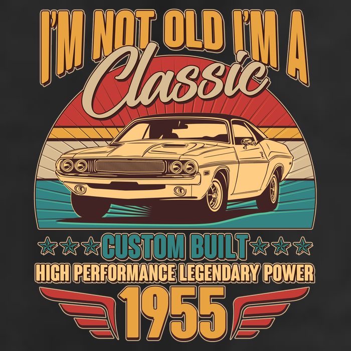 Vintage Retro Im Not Old Im A Classic 1955 70th Birthday Classic Car Lover Trucker Hat