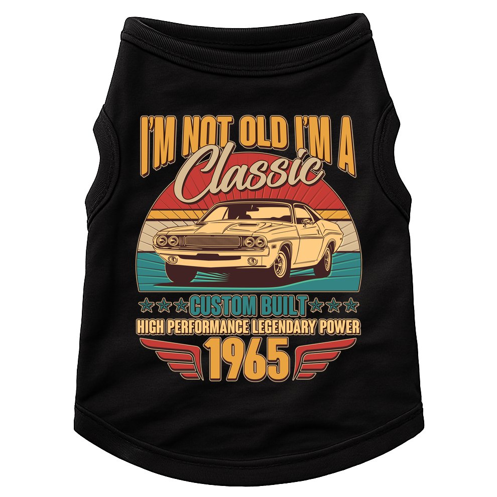 Vintage Retro Im Not Old Im A Classic 1965 60th Birthday Classic Car Lover Doggie Tank