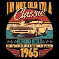 Vintage Retro Im Not Old Im A Classic 1965 60th Birthday Classic Car Lover Flatbill Hat