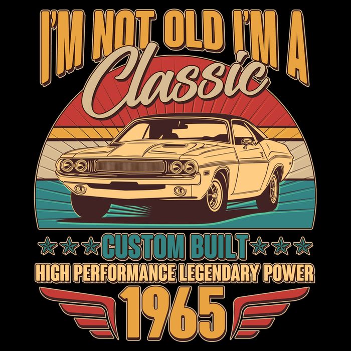 Vintage Retro Im Not Old Im A Classic 1965 60th Birthday Classic Car Lover Flatbill Hat
