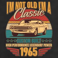 Vintage Retro Im Not Old Im A Classic 1965 60th Birthday Classic Car Lover Crop Fleece Hoodie