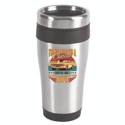 Vintage Retro Im Not Old Im A Classic 1975 50th Birthday Classic Car Lover 16oz Travel Tumbler