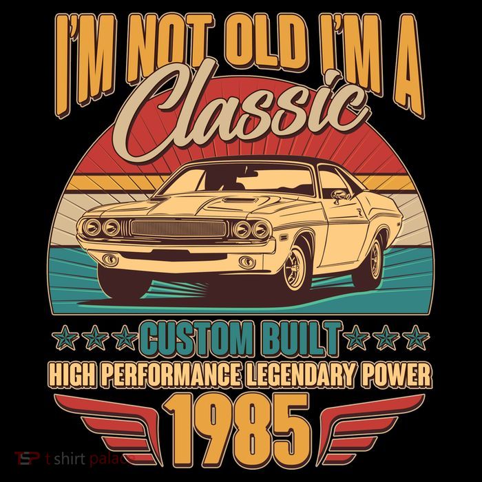 Vintage Retro Im Not Old Im A Classic 1985 40th Birthday Classic Car Lover Flatbill Hat