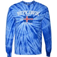 Vintage Reykjavik Iceland Souvenir Gift Tie-Dye Long Sleeve Shirt