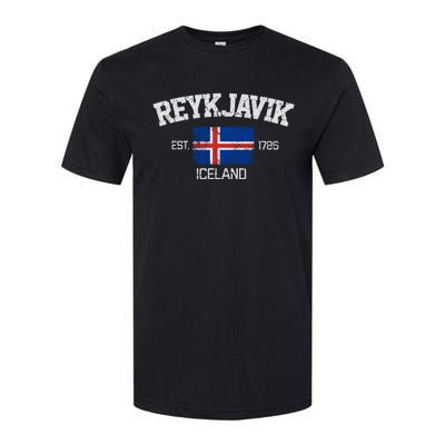 Vintage Reykjavik Iceland Souvenir Gift Softstyle CVC T-Shirt