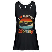 Vintage Retro I Love Motor Boating Funny Boater Ladies Essential Flowy Tank