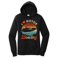 Vintage Retro I Love Motor Boating Funny Boater Women's Pullover Hoodie