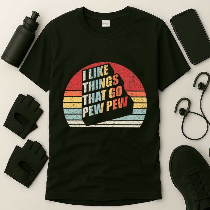 Vintage Retro I Like Things That Go Pew Pew Gun Enthusiast T-Shirt