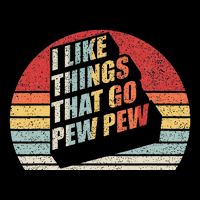 Vintage Retro I Like Things That Go Pew Pew Gun Enthusiast 7-Panel Snapback Hat