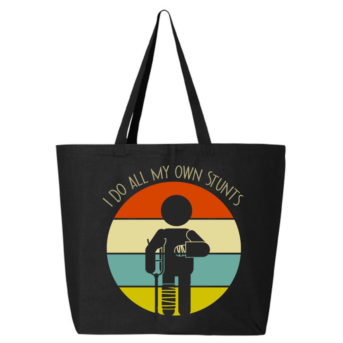 Vintage Retro I Do My Own Stunts Funny Injury Great Gift 25L Jumbo Tote