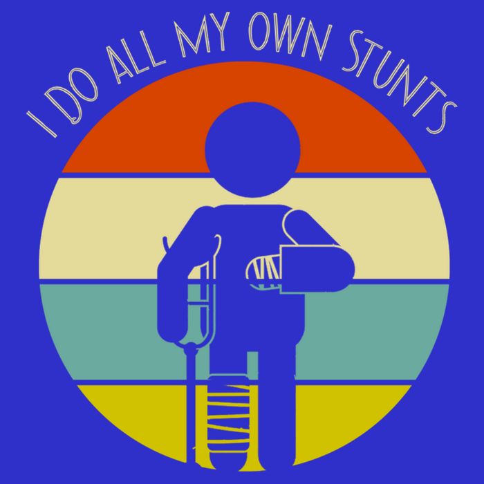 Vintage Retro I Do My Own Stunts Funny Injury Great Gift Button