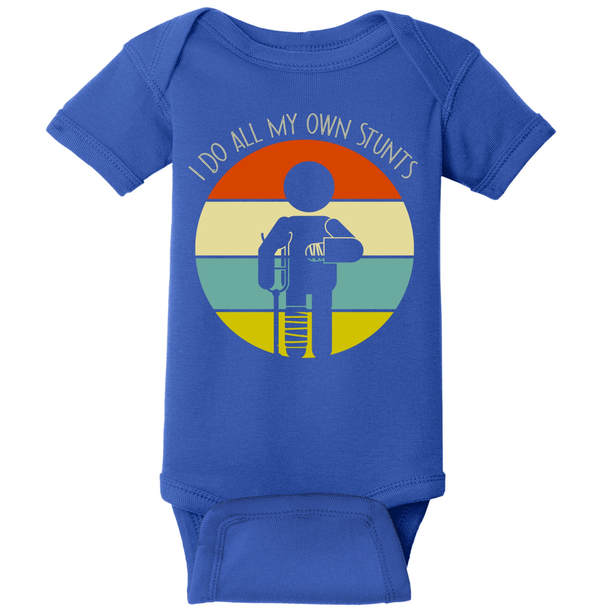 Vintage Retro I Do My Own Stunts Funny Injury Great Gift Baby Bodysuit