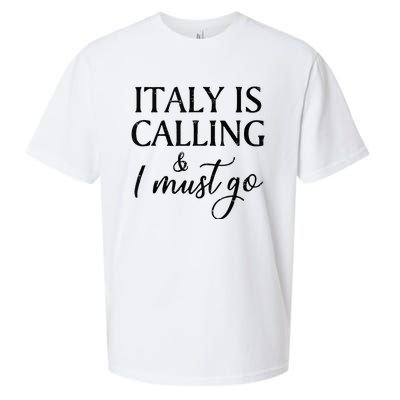 Vintage Retro Italy Is Calling I Must Go Sueded Cloud Jersey T-Shirt