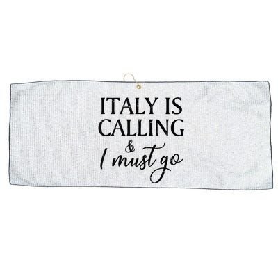 Vintage Retro Italy Is Calling I Must Go Large Microfiber Waffle Golf Towel