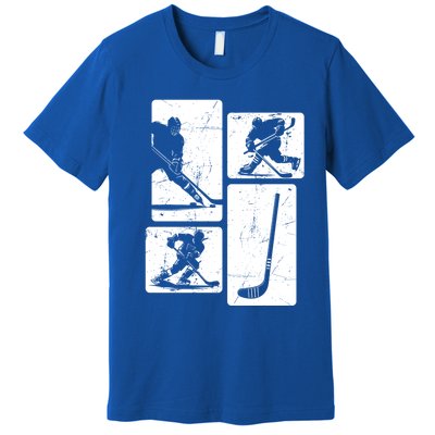 Vintage Retro Ice Hockey Gift Premium T-Shirt