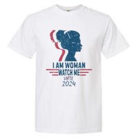 Vintage Retro I Am Woman Watch Me Vote For President Kamalaharris Garment-Dyed Heavyweight T-Shirt