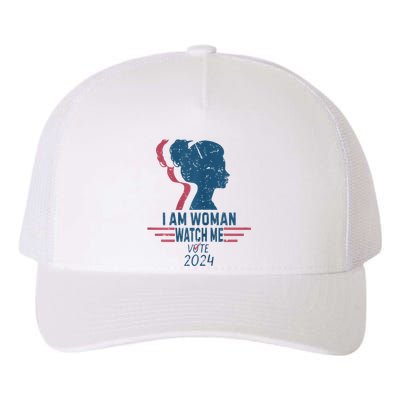 Vintage Retro I Am Woman Watch Me Vote For President Kamalaharris Yupoong Adult 5-Panel Trucker Hat