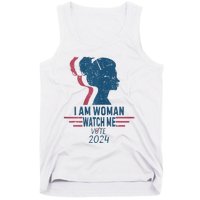 Vintage Retro I Am Woman Watch Me Vote For President Kamalaharris Tank Top